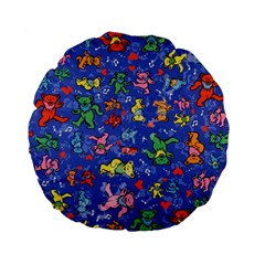 Grateful Dead Bears Pattern Standard 15  Premium Flano Round Cushions by Cendanart