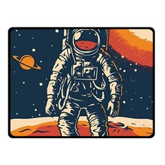 Vintage Retro Space Posters Astronaut Fleece Blanket (small) by Sarkoni