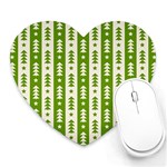 Christmas Green Tree Background Heart Mousepad Front