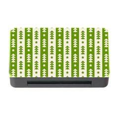 Christmas Green Tree Background Memory Card Reader With Cf by Cendanart