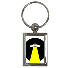 Ufo Flying Saucer Extraterrestrial Key Chain (rectangle) by Cendanart