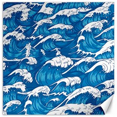 Storm Waves Seamless Pattern Raging Ocean Water Sea Wave Vintage Japanese Storms Print Illustration Canvas 12  X 12  by Ket1n9