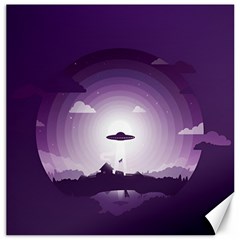 Ufo Illustration Style Minimalism Silhouette Canvas 16  X 16  by Cendanart