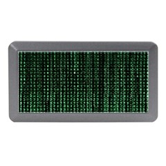 Green Matrix Code Illustration Digital Art Portrait Display Memory Card Reader (mini) by Cendanart