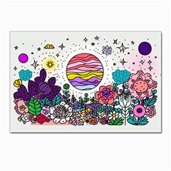 Rainbow Fun Cute Minimal Doodles Postcard 4 x 6  (pkg Of 10) by Bedest