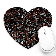 Doodles School Background Art Pattern Heart Mousepad by Bedest