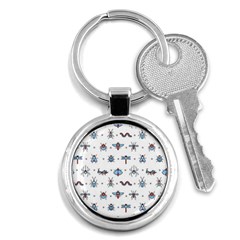 Insects Icons Square Seamless Pattern Key Chain (round) by Bedest