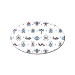 Insects Icons Square Seamless Pattern Sticker Oval (100 pack) Front