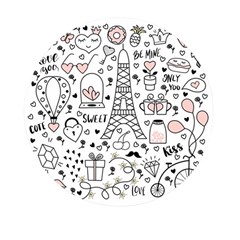 Big Collection With Hand Drawn Objects Valentines Day Mini Round Pill Box (pack Of 5) by Bedest