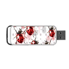 Ladybugs Pattern Texture Watercolor Portable Usb Flash (two Sides) by Bedest