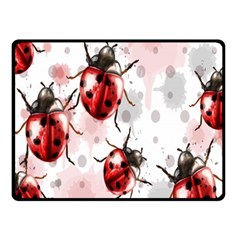 Ladybugs Pattern Texture Watercolor Two Sides Fleece Blanket (small) by Bedest