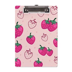 Seamless Strawberry Fruit Pattern Background A5 Acrylic Clipboard by Bedest