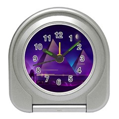 Egyptian Pyramids Night Landscape Cartoon Travel Alarm Clock by Bedest