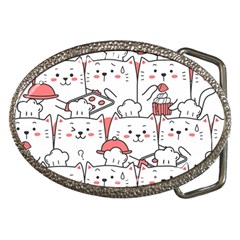 Cute Cat Chef Cooking Seamless Pattern Cartoon Belt Buckles by Bedest