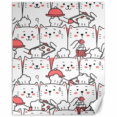 Cute Cat Chef Cooking Seamless Pattern Cartoon Canvas 16  X 20  by Bedest