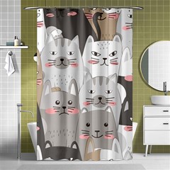 Cute Cats Seamless Pattern Shower Curtain 48  X 72  (small)  by Bedest