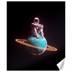 Stuck On Saturn Astronaut Planet Space Canvas 8  X 10  by Cendanart