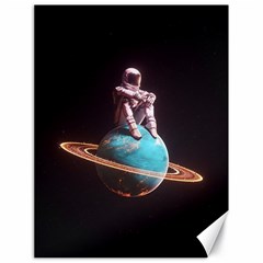 Stuck On Saturn Astronaut Planet Space Canvas 18  X 24  by Cendanart