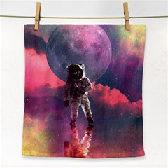 Aesthetic Astronautics Atmosphere Blue Clouds Cosmos Fantasy Galaxy Face Towel by Cendanart