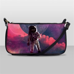 Aesthetic Astronautics Atmosphere Blue Clouds Cosmos Fantasy Galaxy Shoulder Clutch Bag by Cendanart