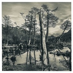 Dry Forest Landscape, Tierra Del Fuego, Argentina Wooden Puzzle Square by dflcprintsclothing