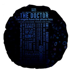 Doctor Who Tardis Large 18  Premium Flano Round Cushions by Cendanart