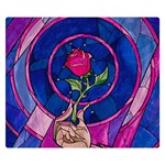 Enchanted Rose Stained Glass Two Sides Premium Plush Fleece Blanket (Small) 50 x40  Blanket Back