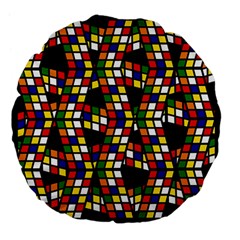 Graphic Pattern Rubiks Cube Large 18  Premium Flano Round Cushions by Cendanart