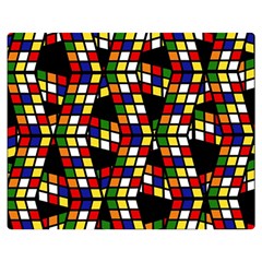 Graphic Pattern Rubiks Cube Premium Plush Fleece Blanket (medium) by Cendanart