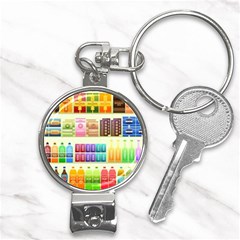 Supermarket Shelf Products Snacks Nail Clippers Key Chain by Cendanart