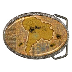 Vintage Map Of The World Continent Belt Buckles by Proyonanggan