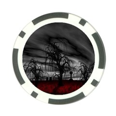 Grave Yard Dark Fantasy Trees Poker Chip Card Guard by Cemarart