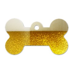 Light Beer Texture Foam Drink In A Glass Dog Tag Bone (two Sides) by Cemarart