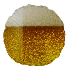 Light Beer Texture Foam Drink In A Glass Large 18  Premium Round Cushions by Cemarart