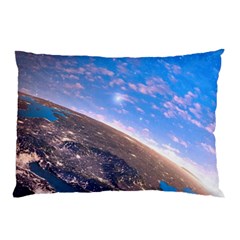 Earth Blue Galaxy Sky Space Pillow Case by Cemarart