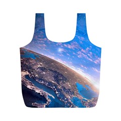 Earth Blue Galaxy Sky Space Full Print Recycle Bag (m) by Cemarart