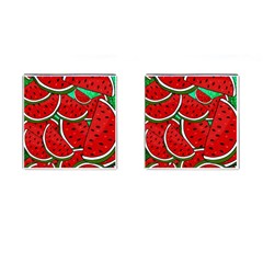 Summer Watermelon Fruit Cufflinks (square) by Cemarart