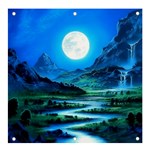 Bright Full Moon Painting Landscapes Scenery Nature Banner and Sign 4  x 4  Front