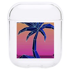 Abstract 3d Art Holiday Island Palm Tree Pink Purple Summer Sunset Water Hard Pc Airpods 1/2 Case by Cemarart