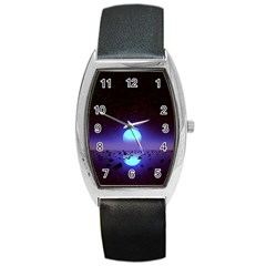 Sunset Colorful Nature Night Purple Star Barrel Style Metal Watch by Cemarart