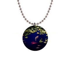 Koi Fish Carp 1  Button Necklace by Cemarart