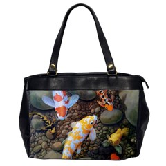 Koi Fish Clown Pool Stone Oversize Office Handbag (2 Sides) by Cemarart