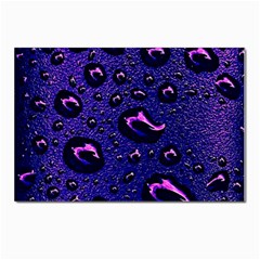 Purple Waterdrops Water Drops Postcard 4 x 6  (pkg Of 10) by Cemarart