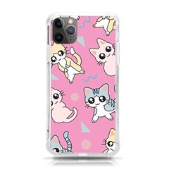 Cute Animal Little Cat Seamless Pattern Iphone 11 Pro Max 6 5 Inch Tpu Uv Print Case by Grandong