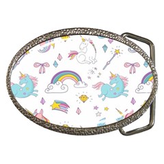 Unicorn Diamond Rainbow Shooting Star Belt Buckles by Grandong