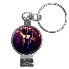 Tardis Regeneration Art Doctor Who Paint Purple Sci Fi Space Star Time Machine Nail Clippers Key Chain by Cemarart