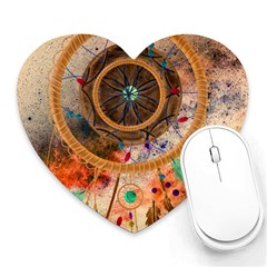 Dream Catcher Colorful Vintage Heart Mousepad by Cemarart