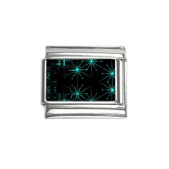 Space Time Abstract Pattern Alien Dark Green Pattern Italian Charm (9mm) by Cemarart