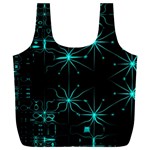 Space Time Abstract Pattern Alien Dark Green Pattern Full Print Recycle Bag (XXXL) Back