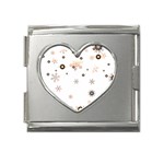 Golden-snowflake Mega Link Heart Italian Charm (18mm) Front